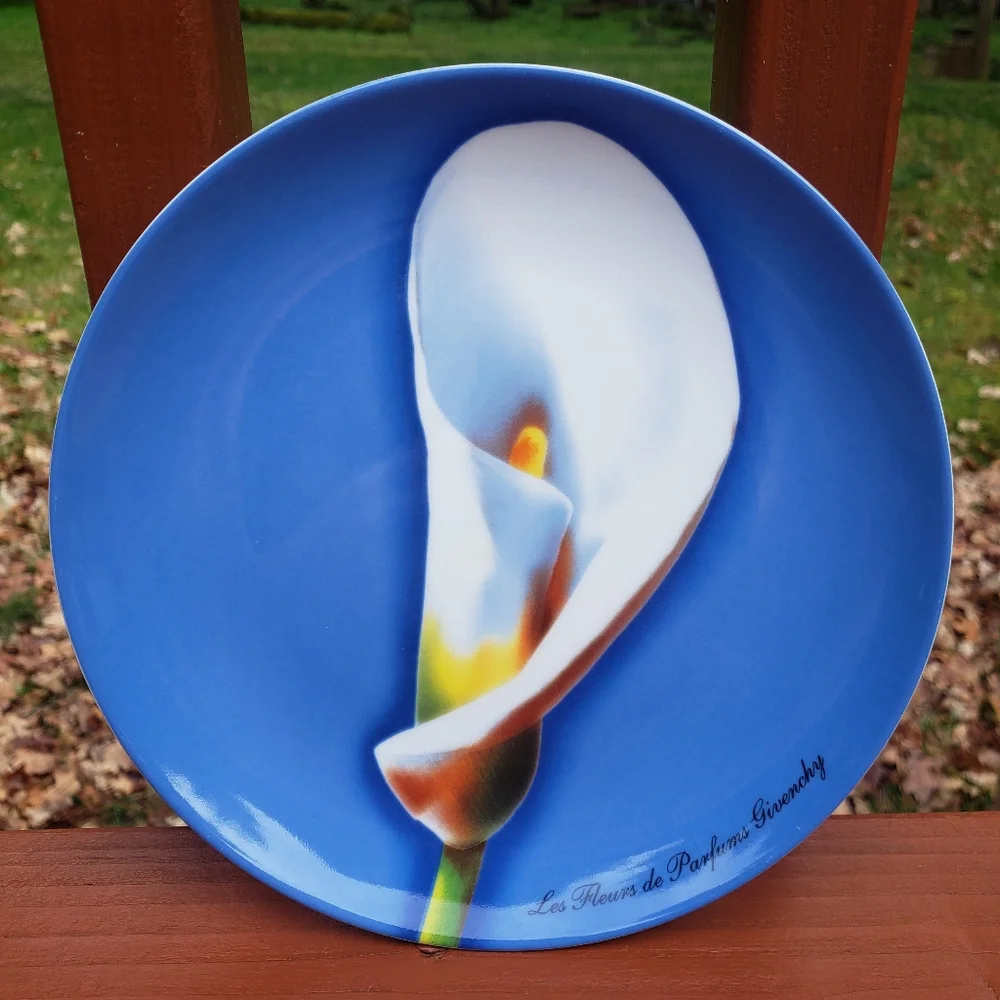 2003 (4) Givenchy Les Fleurs de Parfums Givenchy Porcelain Flower Plates- 8.25
